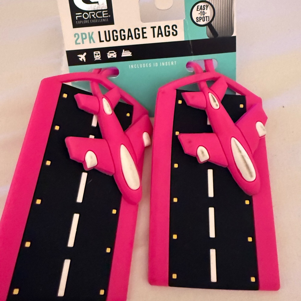 Force Pink Airplane Luggage Tags